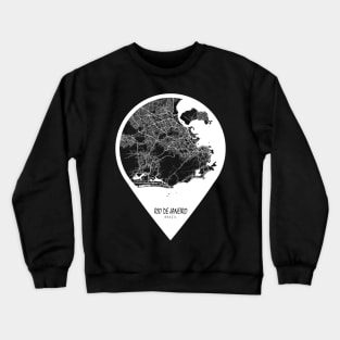 Rio de Janeiro, Brazil City Map - Travel Pin Crewneck Sweatshirt